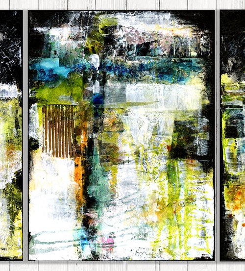 Essence of Time - Triptych - 3 paintings by Kathy Morton Stanion