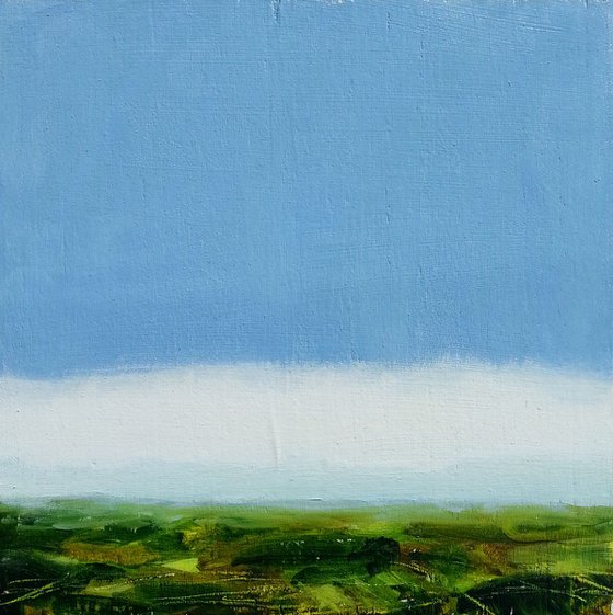 Study : Clouds - landscape #17 - oil on MDF panel