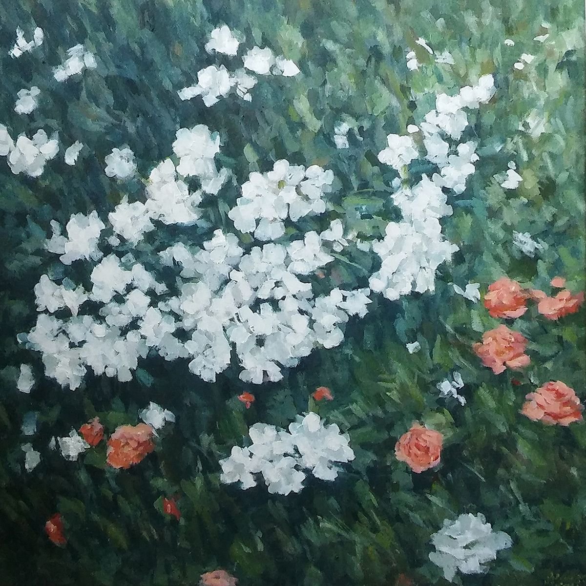 Flowers- acrylic on canvas by Jelena Milojevic