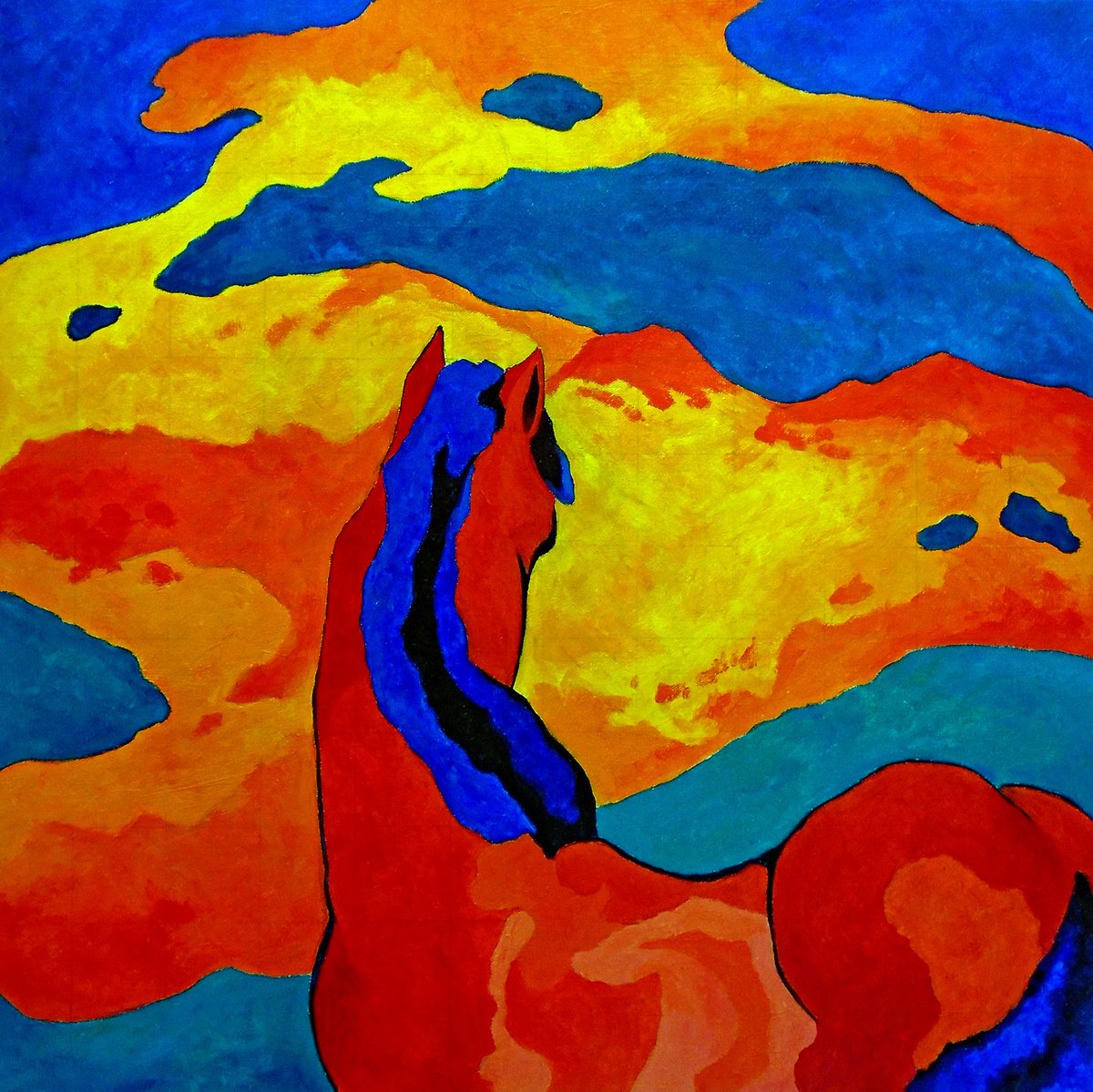 Horse (After Franz Marc) By Stephen Conroy, 24 X 24, Artwork For Sale On Artfinder