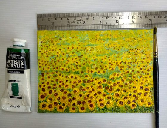 Miniature Van Gogh's Sunflower fields