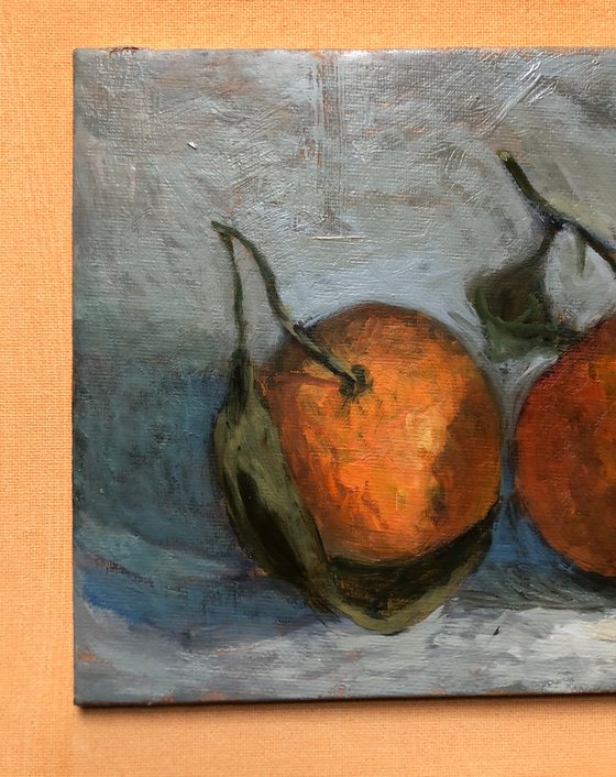 Two Mandarines Still Life Oil Painting