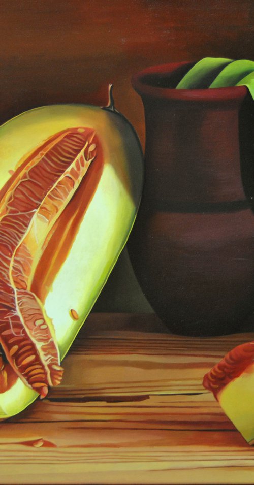 Still life with a melon by Valeri Tsvetkov