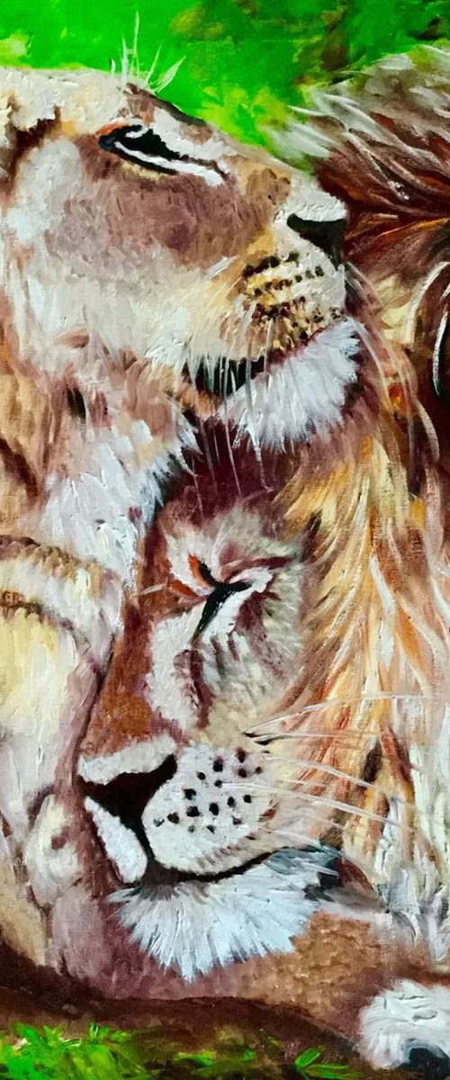 LIONS. HAPPY COUPLE by Olga Koval