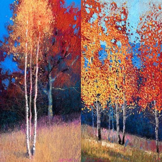 Autumn Carpathians birches