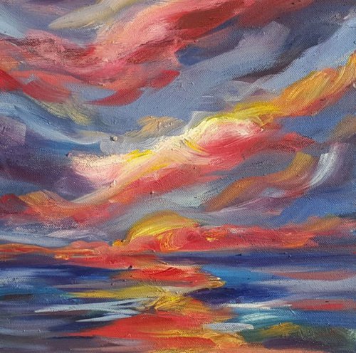 Sunrise horizion and early morning seas by Niki Purcell