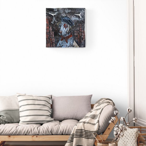 Wall sculpture - Dog basque