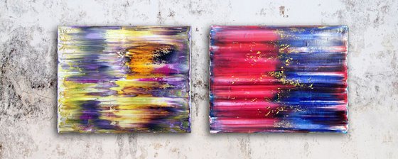 "Speed Demon" - FREE USA SHIPPING + Save Over $100 As A Series - Original PMS Abstract Diptych Oil Paintings On Canvas - 40" x 16"