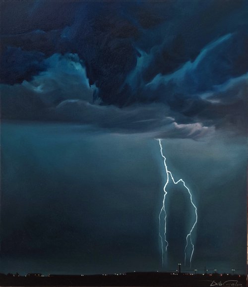 Thunderstorm over the city by Dita Galas