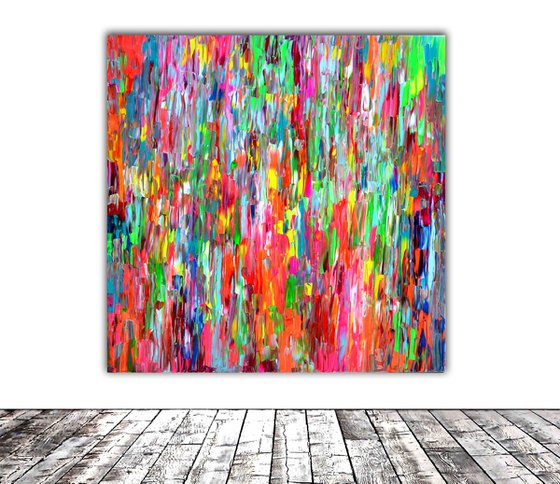 Abstract Gypsy 2- XXL 100x100 cm Big Painting, - Large Canvas Abstract Painting - Ready to Hang, Canvas Wall Decoration