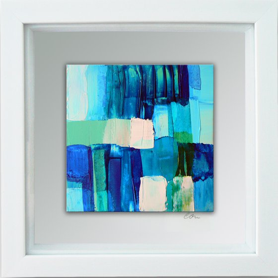 Framed ready to hang original abstract  - Deep water #4