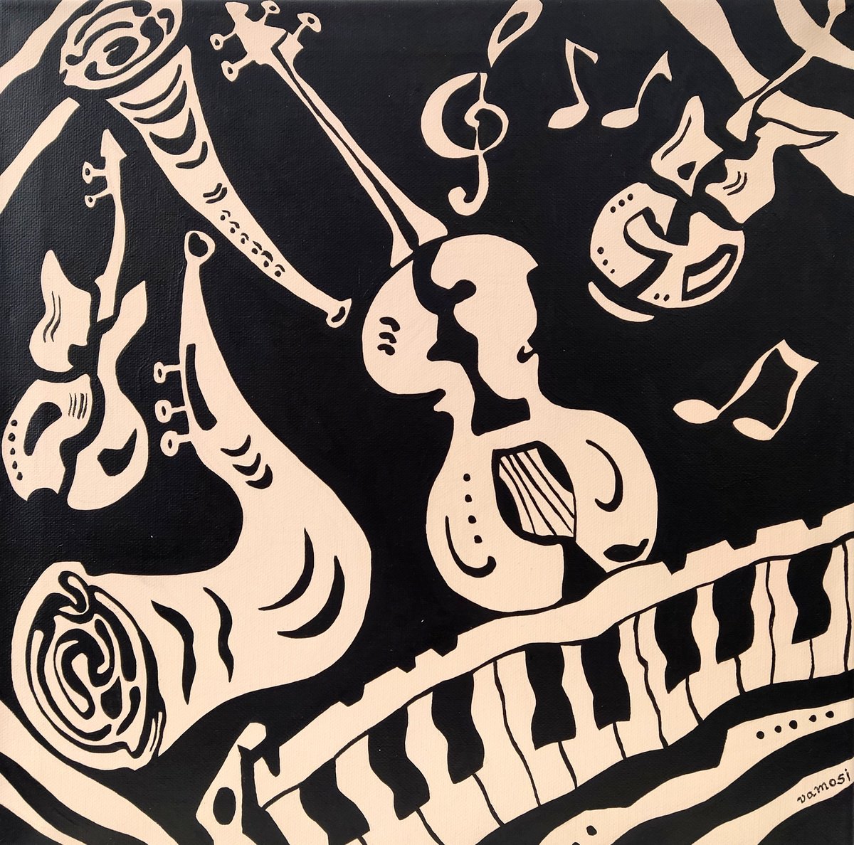 Crazy Music 2. By Vamosi Peter, 16 X 16, Artwork For Sale On Artfinder