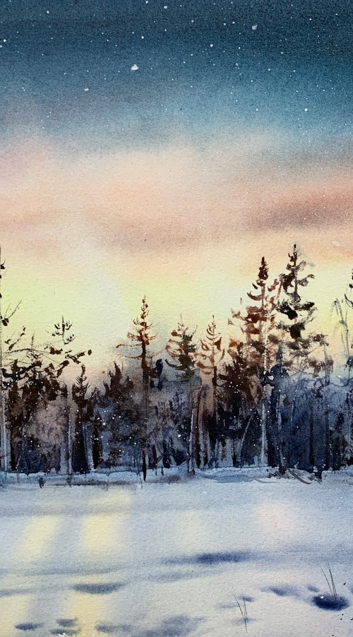 Morning in the winter forest by Eugenia Gorbacheva