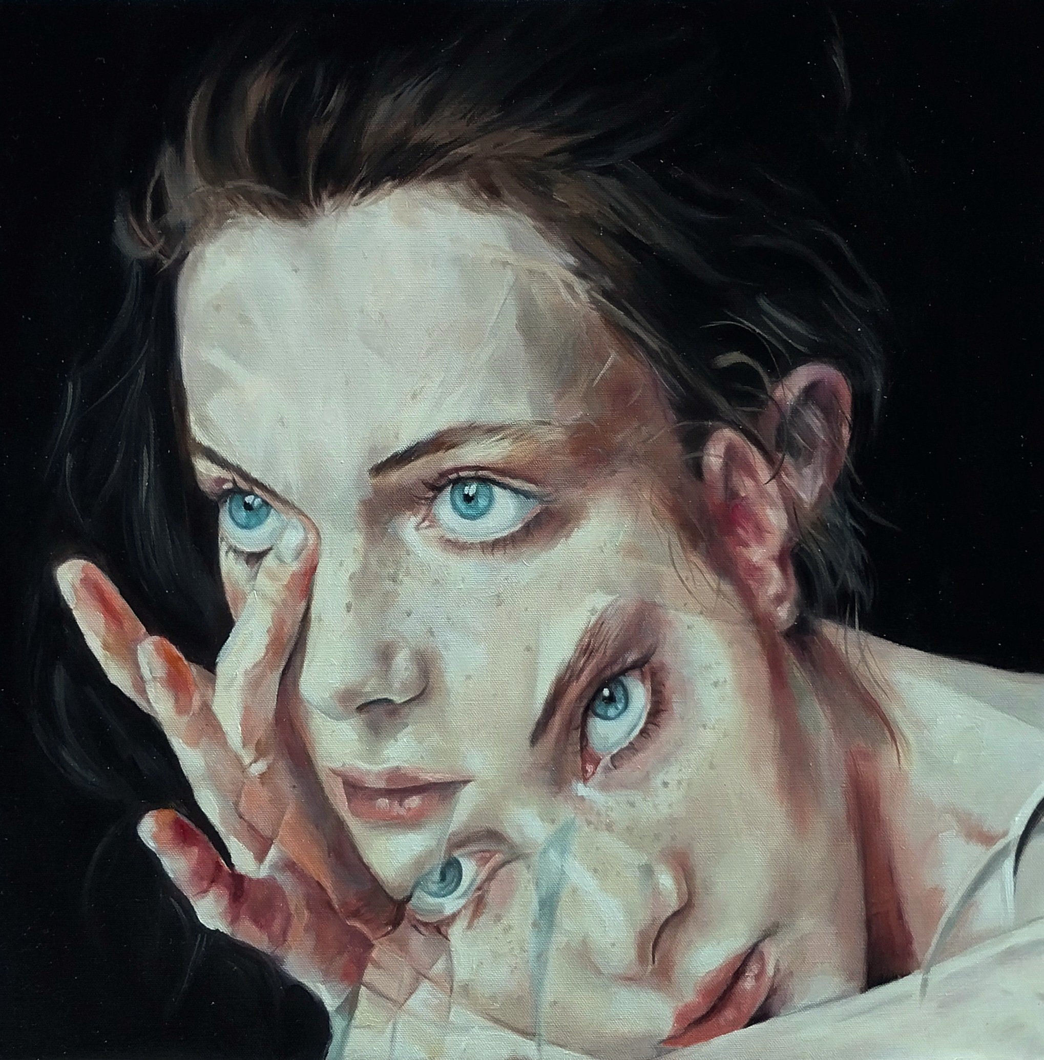 Oil Painting , Face By Burcu Akarcay, 20 X 20, Artwork For Sale On Artfinder