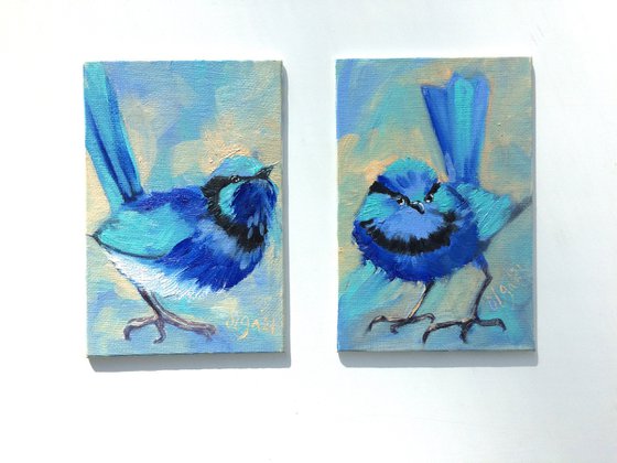 Set of 2 Blue birds