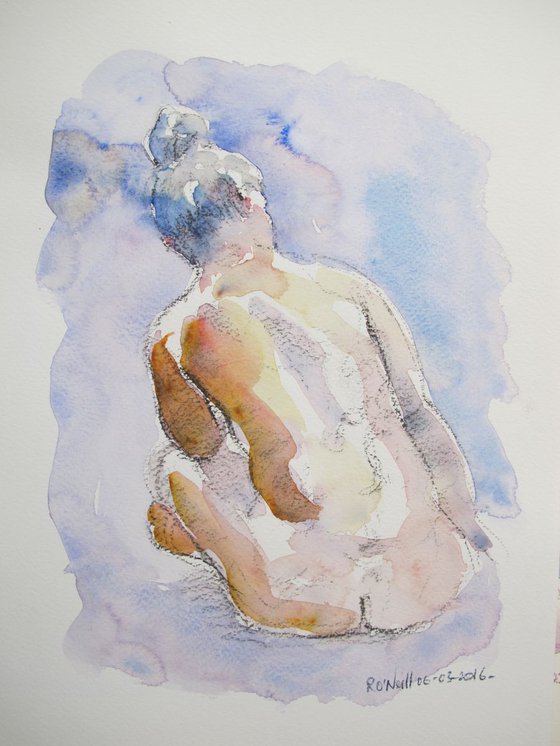 seated female nude