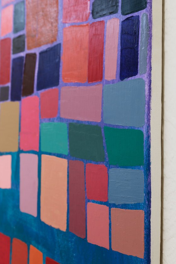 Squares / Turquoise Purple Orange