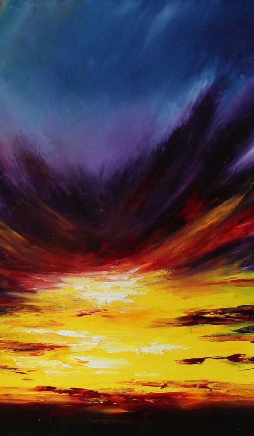 BURNING SKY, 70X50 CM by Anastasiia Novitskaya