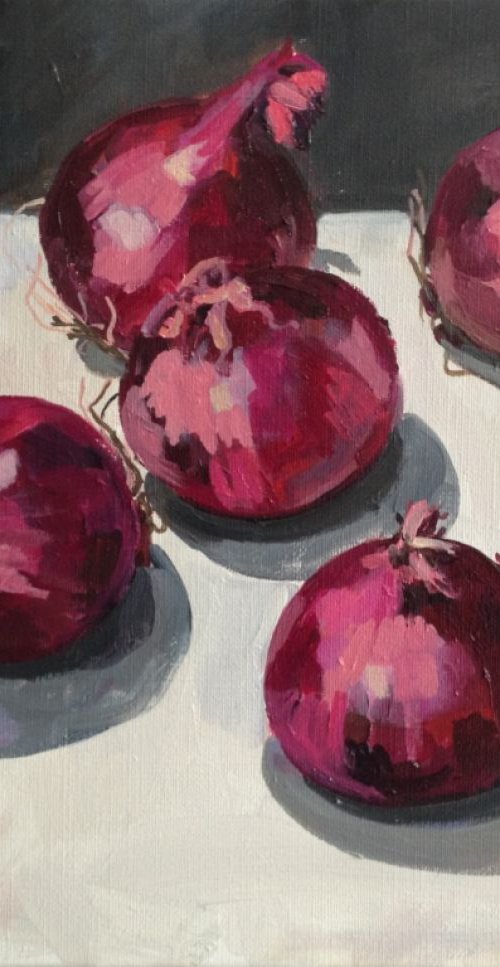 Red Onions by Katharine Rowe
