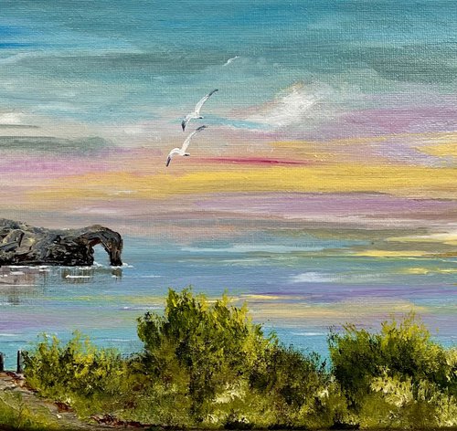 Durdle Door GoldenSunset by Marja Brown
