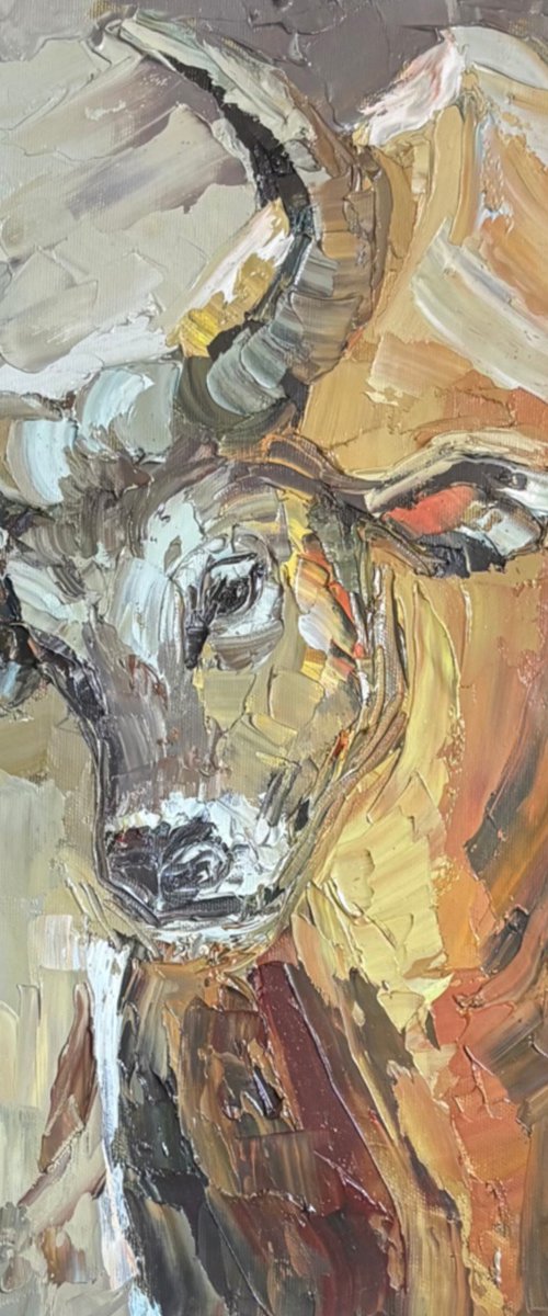Golden cow by Mariia Hyhar