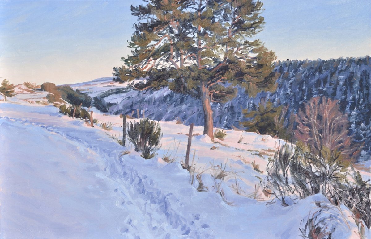 Twilight Over The Mezenc By Anne Baudequin, 36 X 24, Artwork For Sale On Artfinder