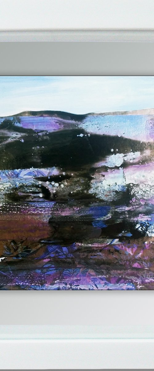 Framed ready to hang original abstract - abstract landscape #27 by Carolynne Coulson