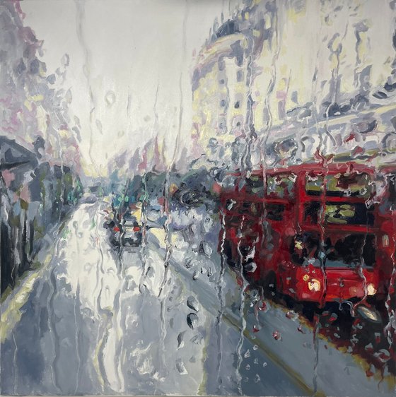 London Rainy Buses