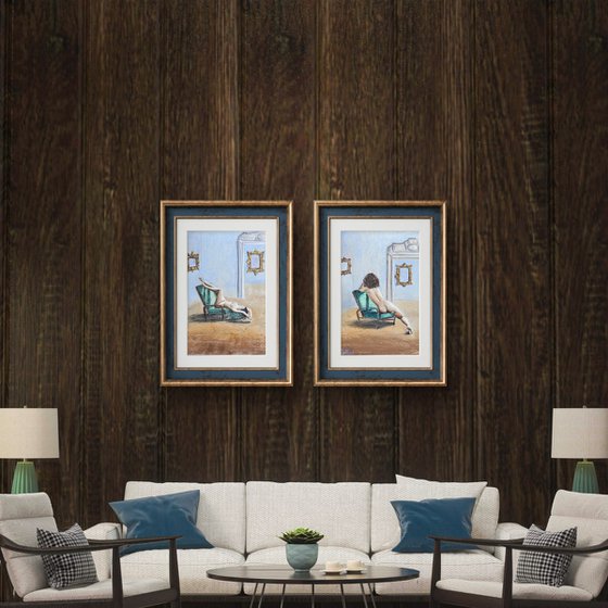 Cutie Naked Woman Soft Pastel