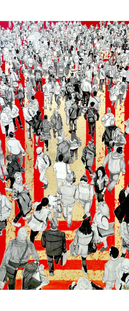 “People At The Station” (Warm Golden Squares) by Arturo Garcia de las Heras (Agheras73)