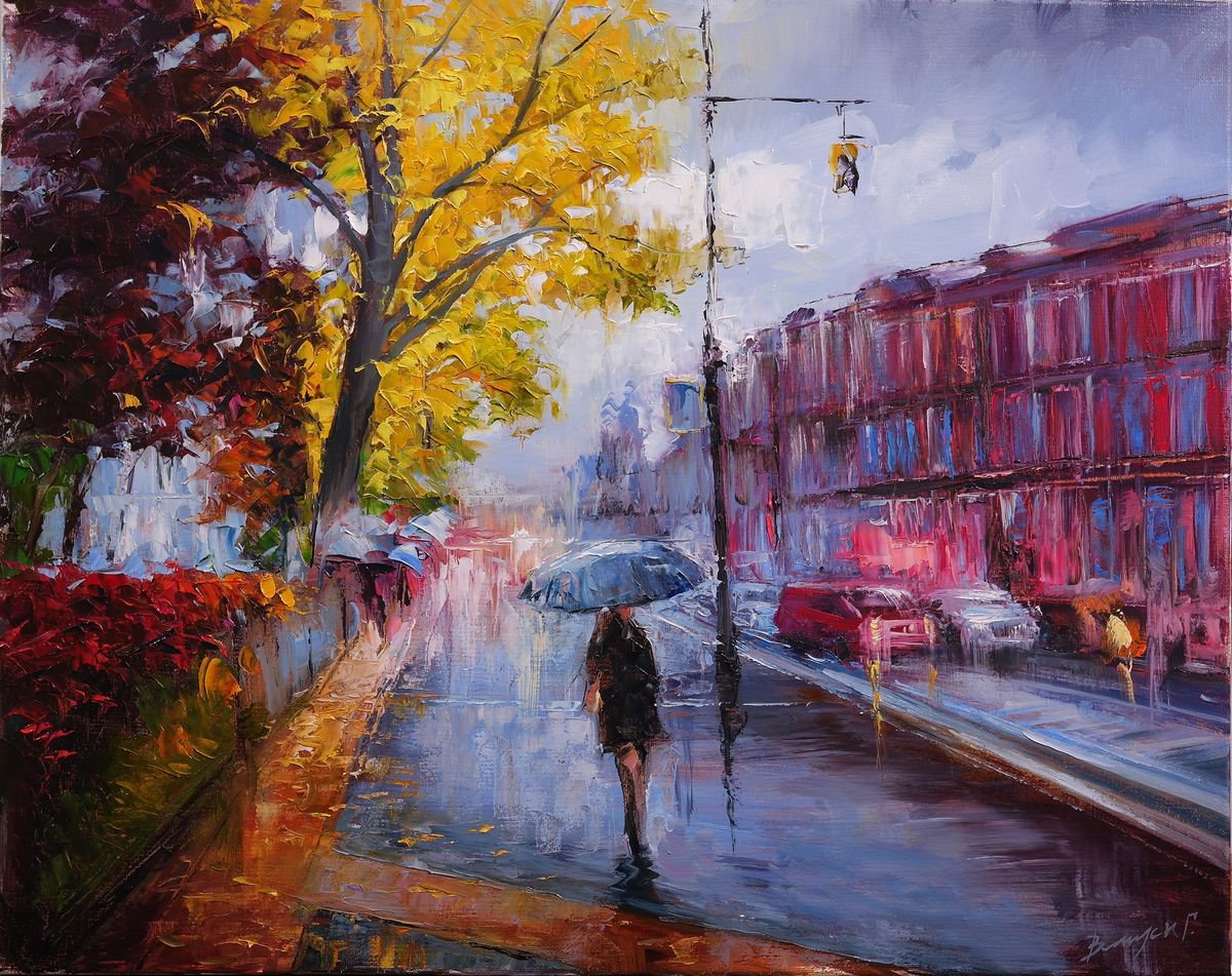 Walk under the rain by Gennady Vylusk