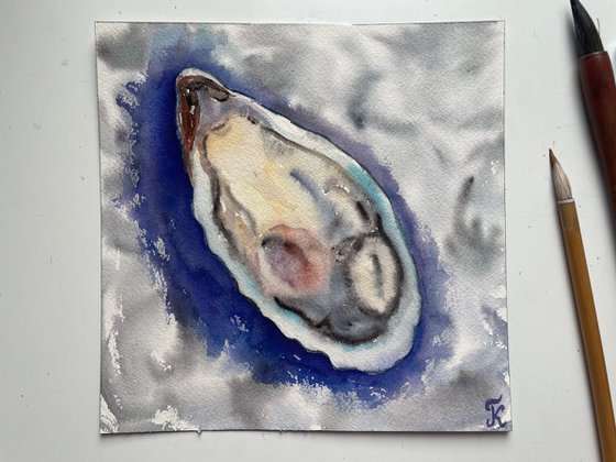 Oyster Watercolor Painting