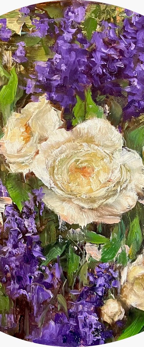 Roses and lavender by Elena Mashajeva-Agraphiotis