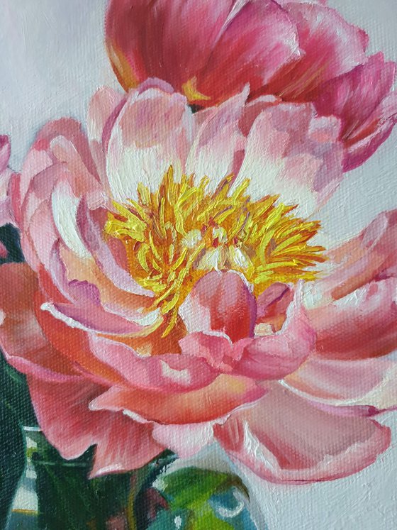 "Before the transformation... "   peonies flower 2021