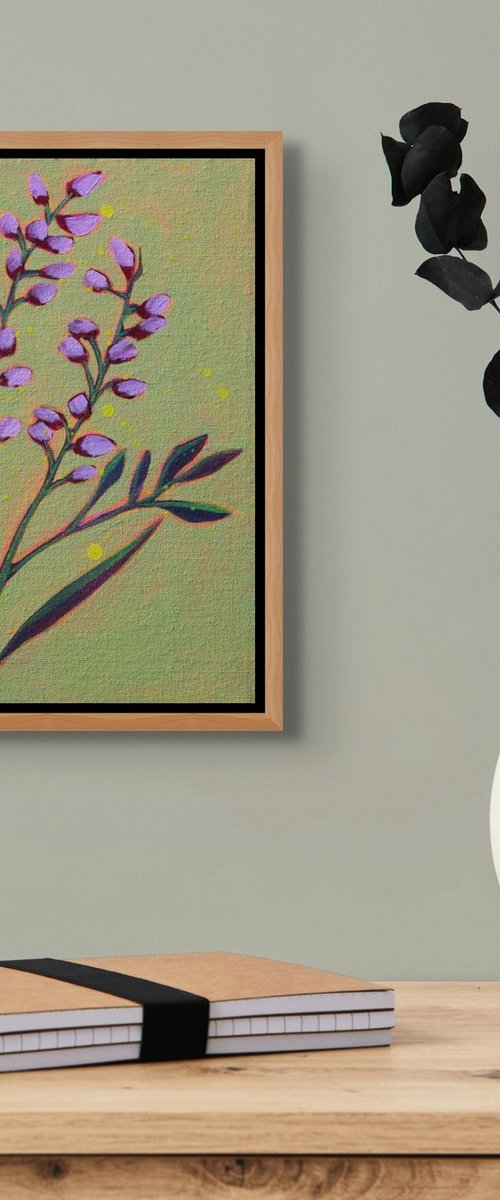 Botanical on Pea Green by Sage Mountain Studio