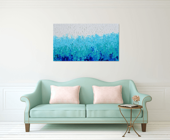 Tranquil XVII - Large Blue Painting