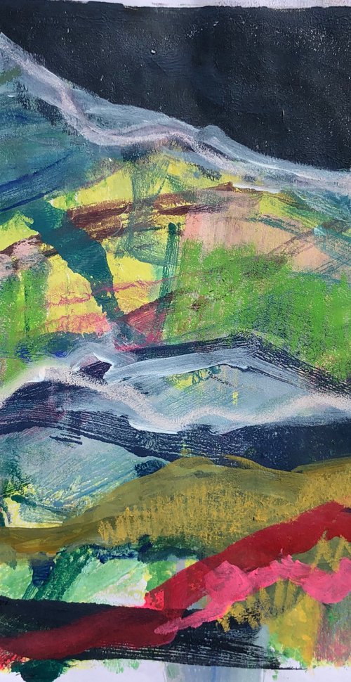 Large Monoprint Landscape 2 - Bodmin Moor by Annie Meier