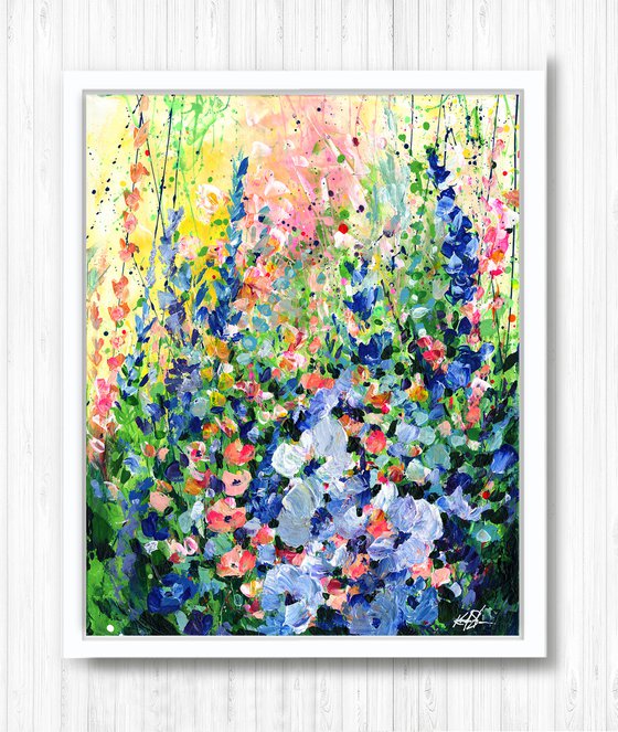 Floral Serenade 4 - Textural Floral Painting by Kathy Morton Stanion