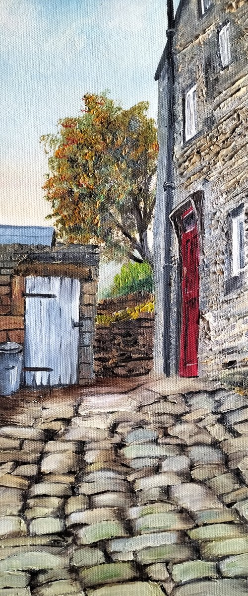 A yard in Heptonstall by Aileen Barnard