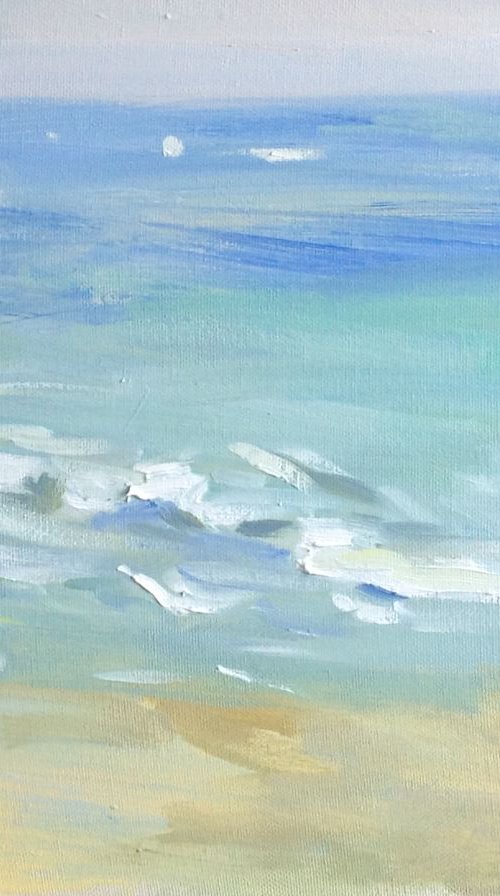 Perfect day.  Oil painting original modern seascape sunny day by Nataliia Nosyk