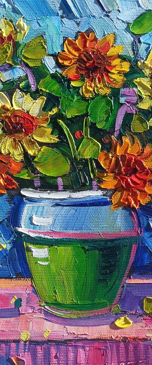Sunflowers in vase by Vanya Georgieva