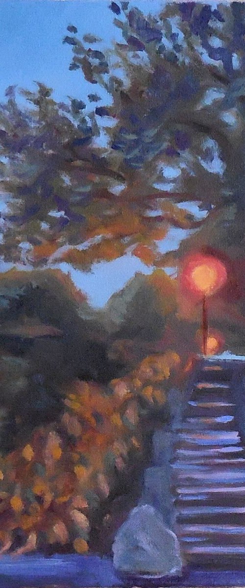 Walk at Dusk in Fort Tryon Park-1 by Aida Markiw