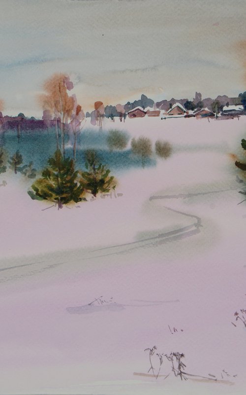 Winter landscape by Elena Sanina