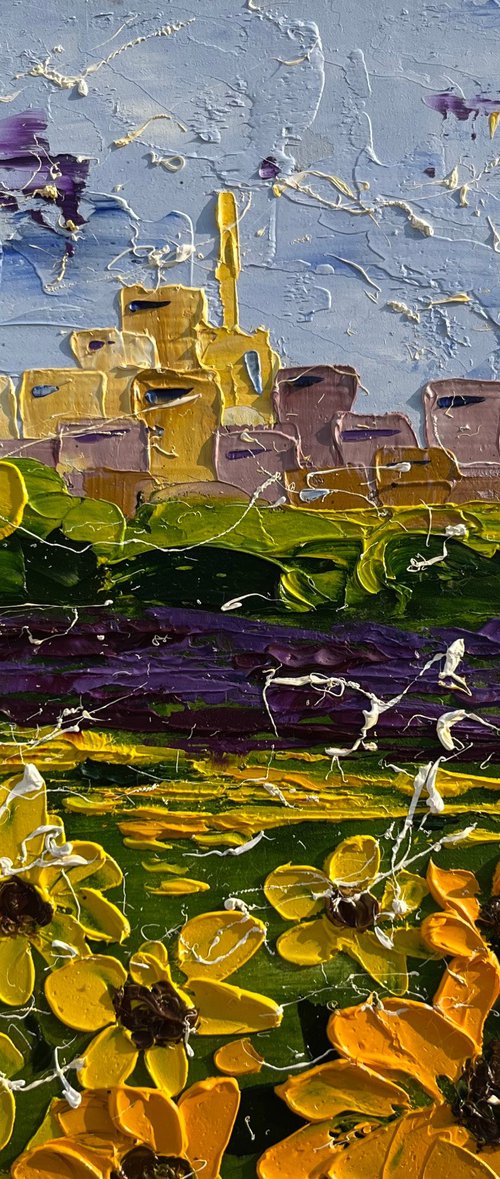 Provence Sunflower Field Art by Halyna Kirichenko