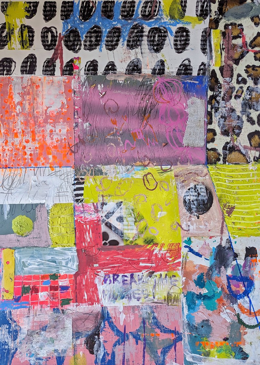 Abstract Painting By Jenny Furman, 19 X 27, Break The Rules, Original Artwork