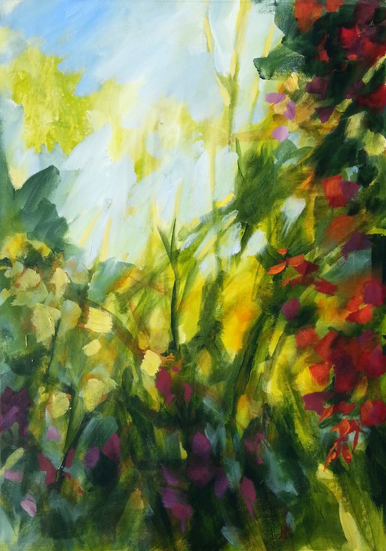 Garden in the autumn light - floral abstract