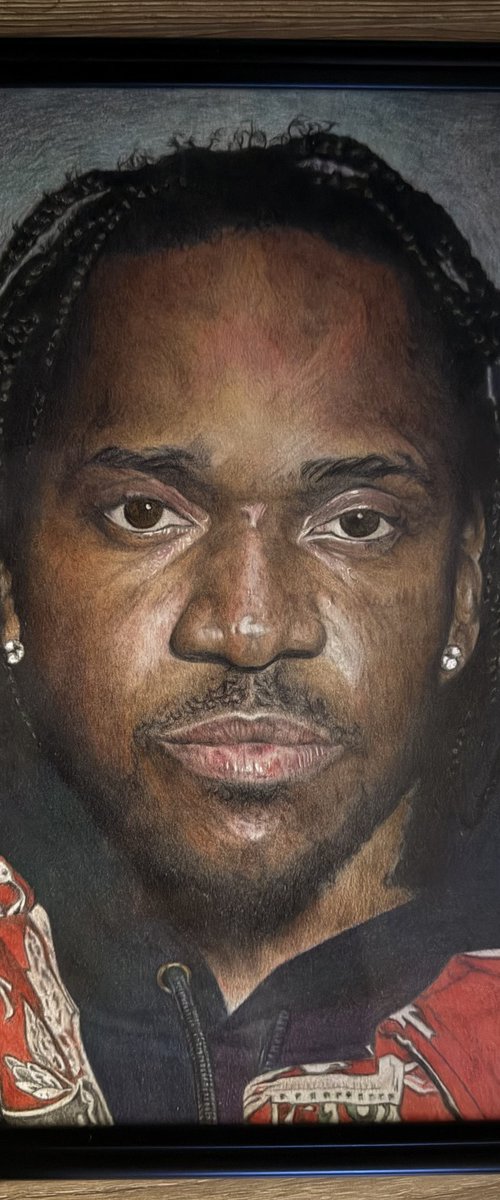 Pusha T Portrait Colored Pencil by Edgar Tejada