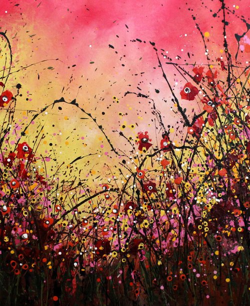 Between Me & You - Super sized original floral landscape by Cecilia Frigati