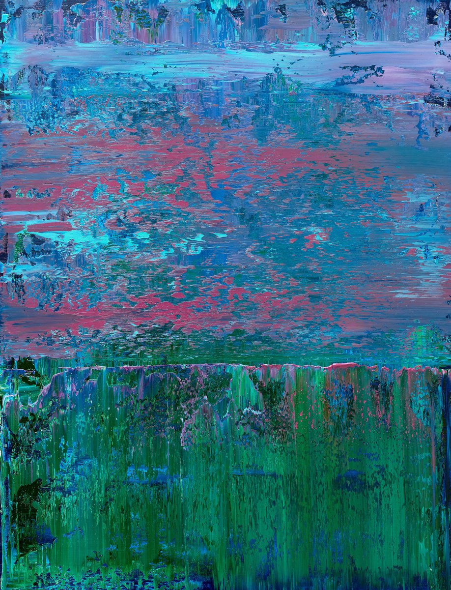 Abstract Oil Painting By Nataliia Sydorova, 26 X 33", Night Mystery, Original Artwork