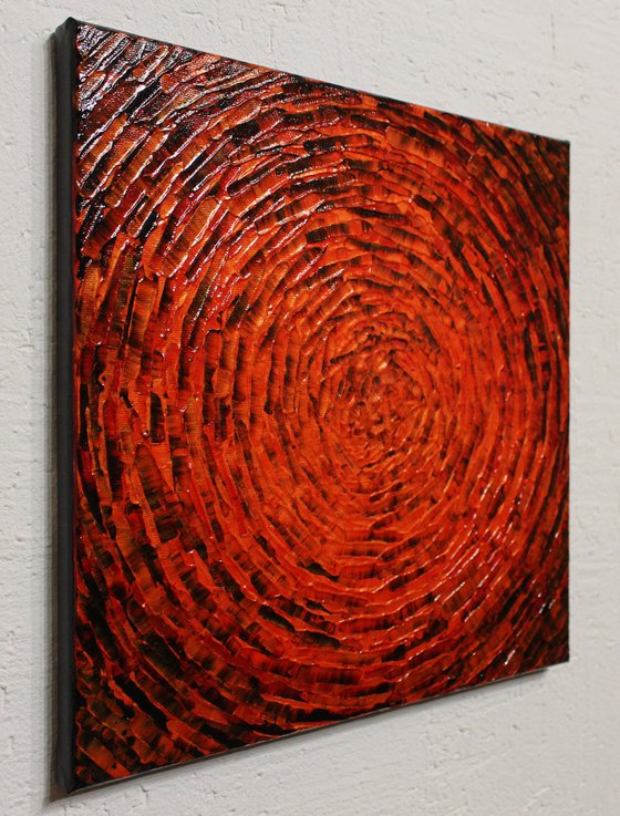 Concentric orange red burst